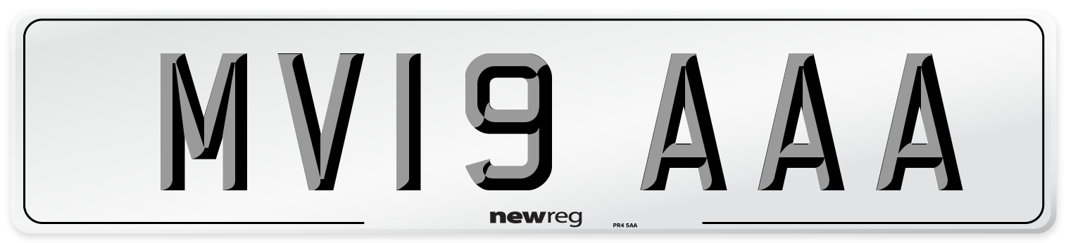MV19 AAA Number Plate from New Reg